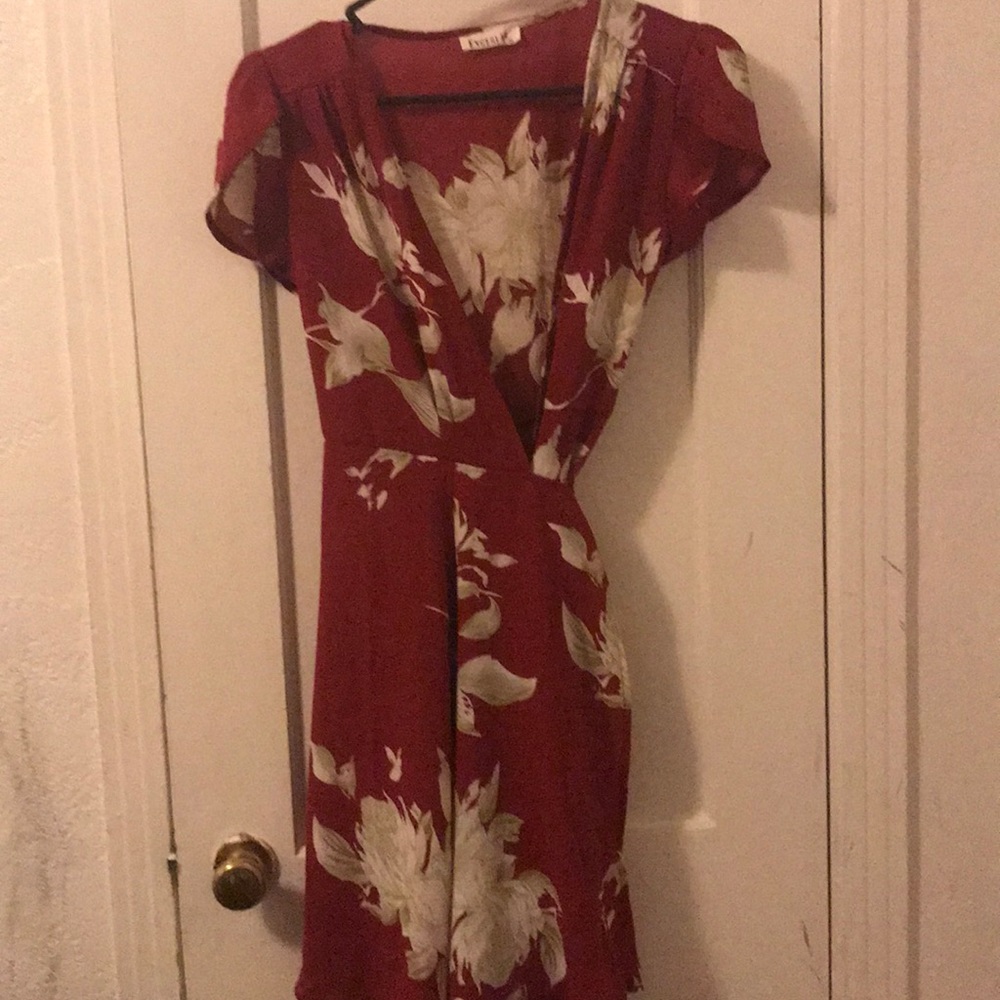 Mini floral wrap dress
